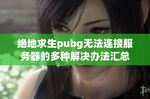 绝地求生pubg无法连接服务器的多种解决办法汇总
