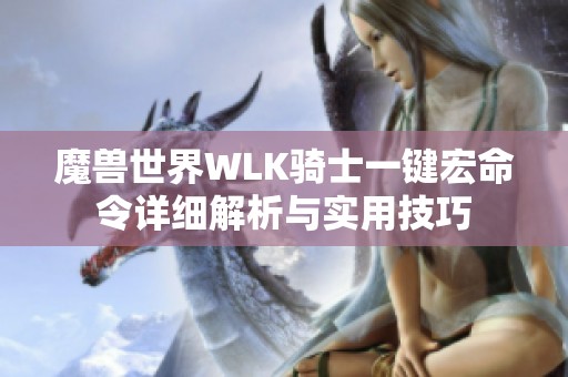 魔兽世界WLK骑士一键宏命令详细解析与实用技巧