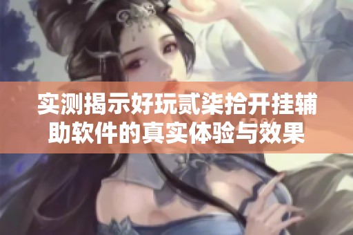 实测揭示好玩贰柒拾开挂辅助软件的真实体验与效果