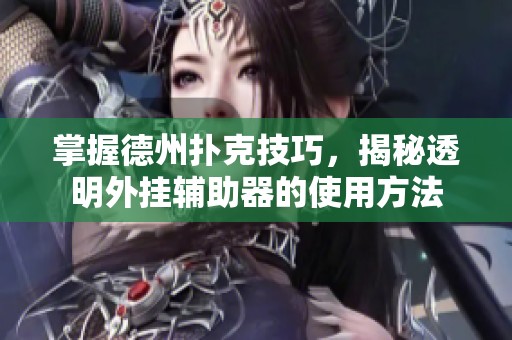 掌握德州扑克技巧，揭秘透明外挂辅助器的使用方法