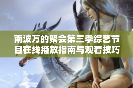 南波万的聚会第三季综艺节目在线播放指南与观看技巧