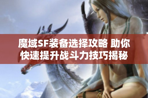 魔域SF装备选择攻略 助你快速提升战斗力技巧揭秘
