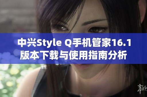 中兴Style Q手机管家16.1版本下载与使用指南分析