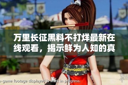 万里长征黑料不打烊最新在线观看，揭示鲜为人知的真相