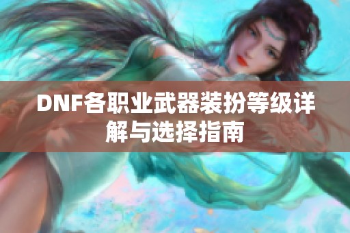 DNF各职业武器装扮等级详解与选择指南