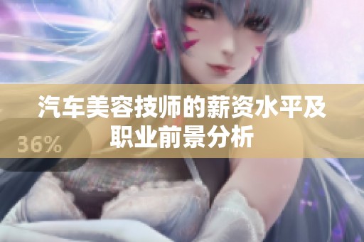 汽车美容技师的薪资水平及职业前景分析