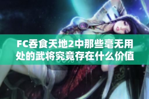 FC吞食天地2中那些毫无用处的武将究竟存在什么价值