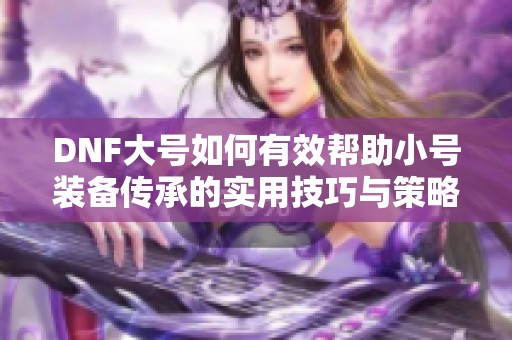DNF大号如何有效帮助小号装备传承的实用技巧与策略解析