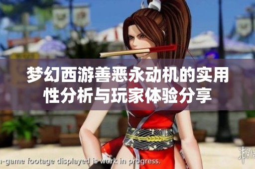 梦幻西游善恶永动机的实用性分析与玩家体验分享