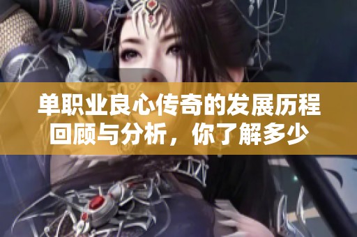 单职业良心传奇的发展历程回顾与分析，你了解多少