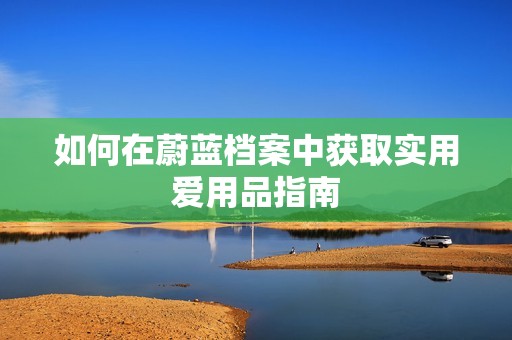 如何在蔚蓝档案中获取实用爱用品指南