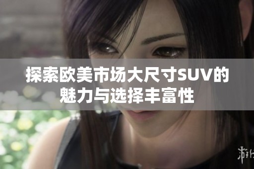 探索欧美市场大尺寸SUV的魅力与选择丰富性