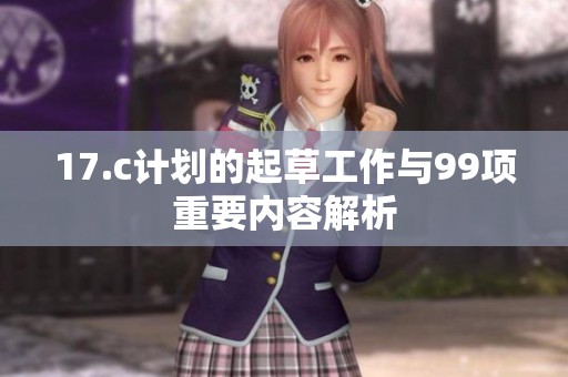 17.c计划的起草工作与99项重要内容解析