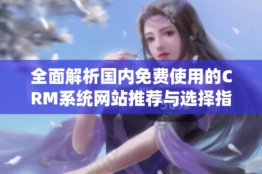 全面解析国内免费使用的CRM系统网站推荐与选择指南