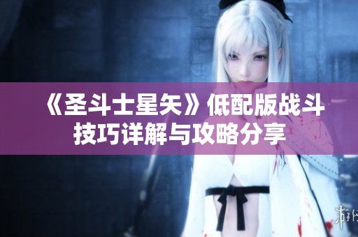 《圣斗士星矢》低配版战斗技巧详解与攻略分享