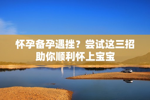 怀孕备孕遇挫？尝试这三招助你顺利怀上宝宝