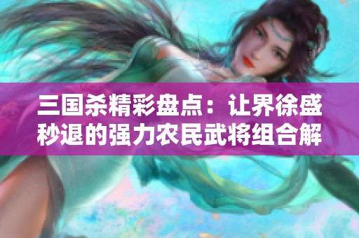 三国杀精彩盘点：让界徐盛秒退的强力农民武将组合解析