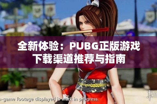 全新体验：PUBG正版游戏下载渠道推荐与指南