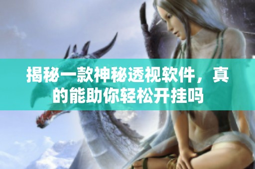 揭秘一款神秘透视软件，真的能助你轻松开挂吗
