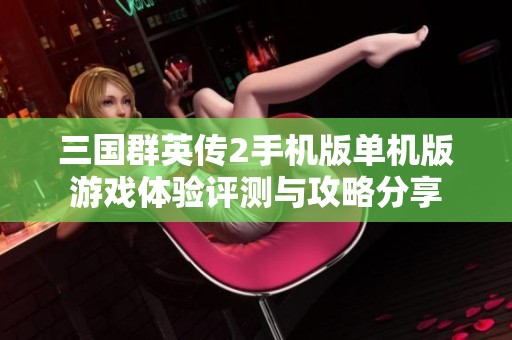 三国群英传2手机版单机版游戏体验评测与攻略分享