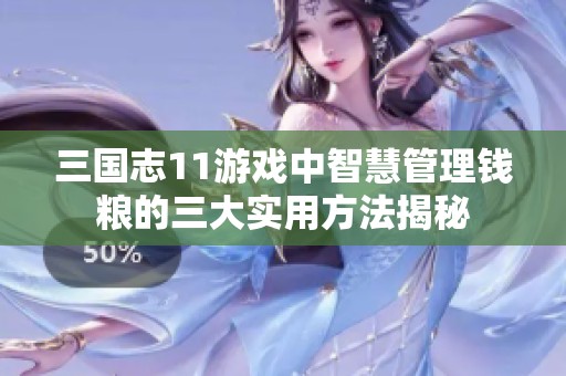 三国志11游戏中智慧管理钱粮的三大实用方法揭秘
