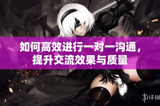 如何高效进行一对一沟通，提升交流效果与质量