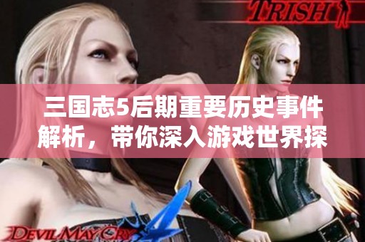 三国志5后期重要历史事件解析，带你深入游戏世界探索