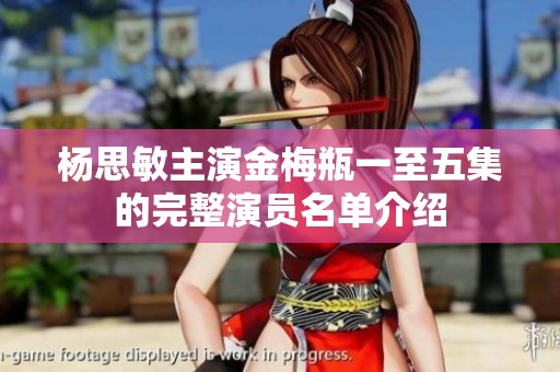杨思敏主演金梅瓶一至五集的完整演员名单介绍