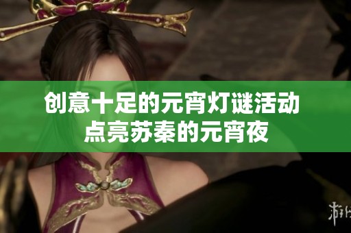 创意十足的元宵灯谜活动 点亮苏秦的元宵夜
