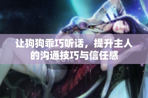 让狗狗乖巧听话，提升主人的沟通技巧与信任感