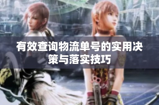 有效查询物流单号的实用决策与落实技巧