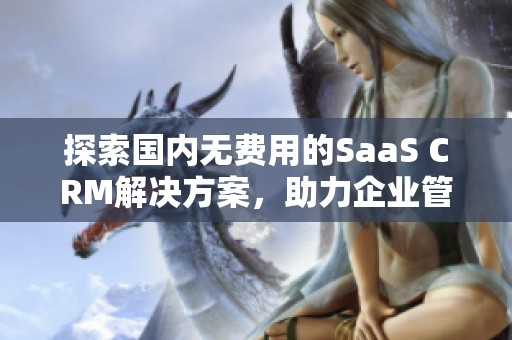 探索国内无费用的SaaS CRM解决方案，助力企业管理升级