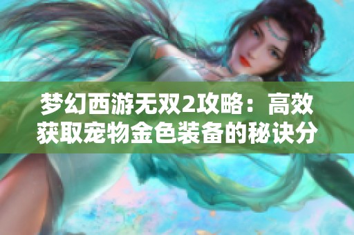 梦幻西游无双2攻略：高效获取宠物金色装备的秘诀分享