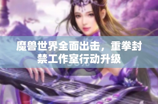 魔兽世界全面出击，重拳封禁工作室行动升级