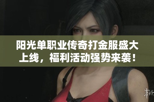 阳光单职业传奇打金服盛大上线，福利活动强势来袭！