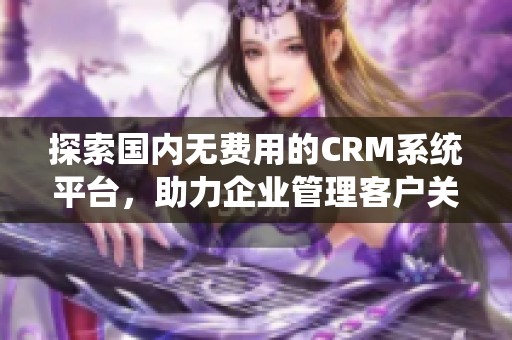 探索国内无费用的CRM系统平台，助力企业管理客户关系