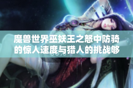 魔兽世界巫妖王之怒中防骑的惊人速度与猎人的挑战够看吗