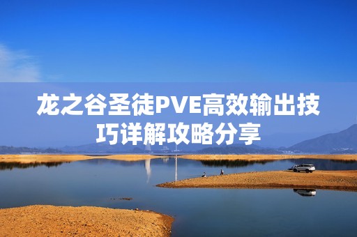 龙之谷圣徒PVE高效输出技巧详解攻略分享