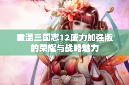 重温三国志12威力加强版的荣耀与战略魅力