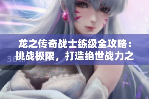 龙之传奇战士练级全攻略：挑战极限，打造绝世战力之路
